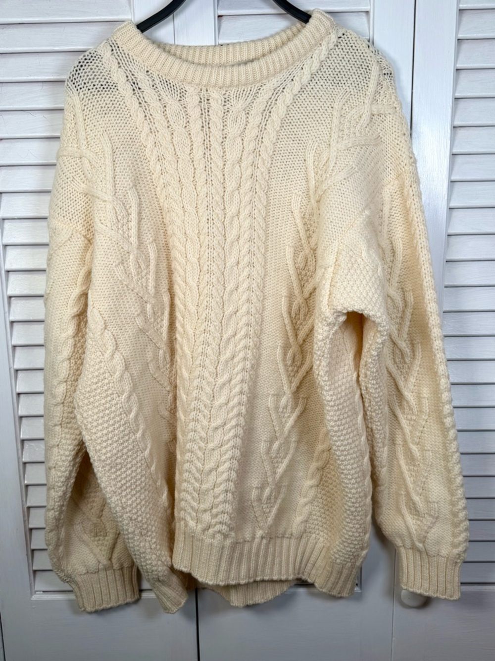 🍀 SAOL Ireland 100% Merino Wool Sweater – XL – Cream – Excellent Condition 🍀